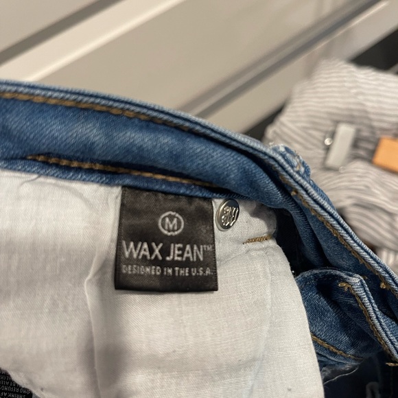 WAX Jeans Butt I Love You Distressed Blue Denim Shorts Size Medium - Picture 3 of 4